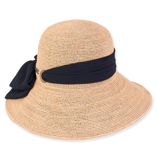 sun n sand Valentina | Women's Natural Raffia Backless Bucket Hat | HH3166