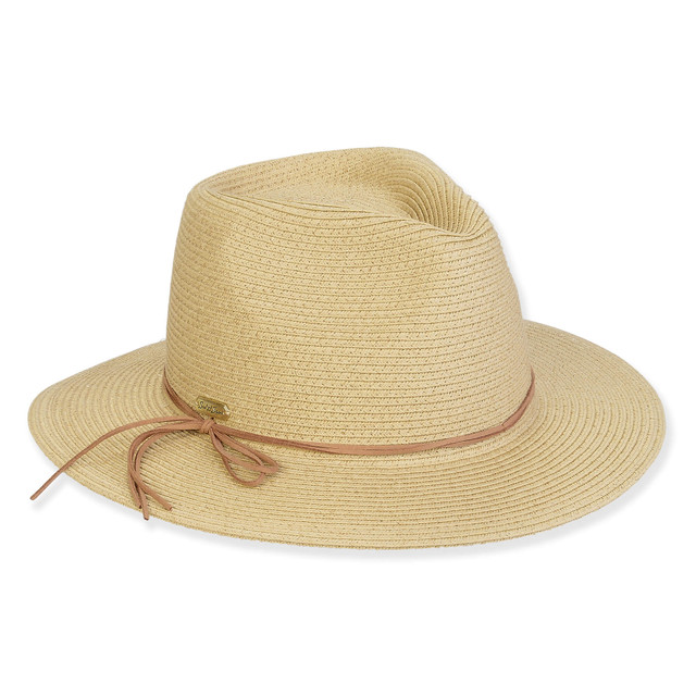 sun n sand Women's Beige Paperbraid Fedora Brim 2.5