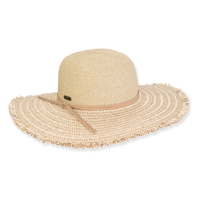 sun n sand Women's Beige Paperbraid Floppy Brim 4.5