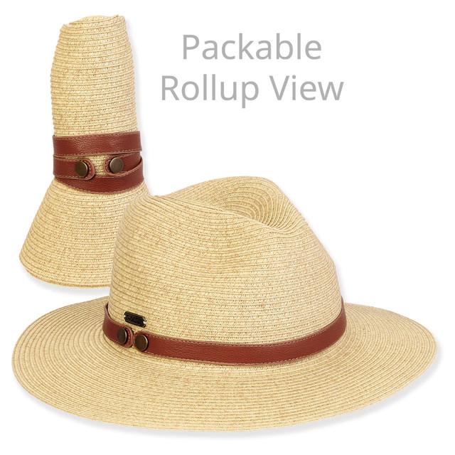 sun n sand Women's Beige Paperbraid Safari Brim 2.5