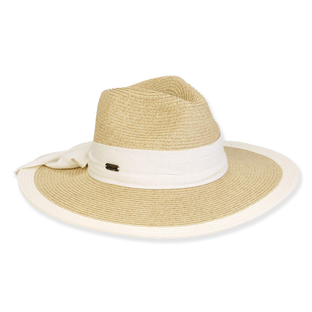 sun n sand Women's Beige Paperbraid Safari Brim 3.5