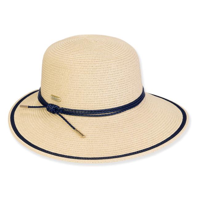 sun n sand Women's Beige Paperbraid Tapered Brim 3.5