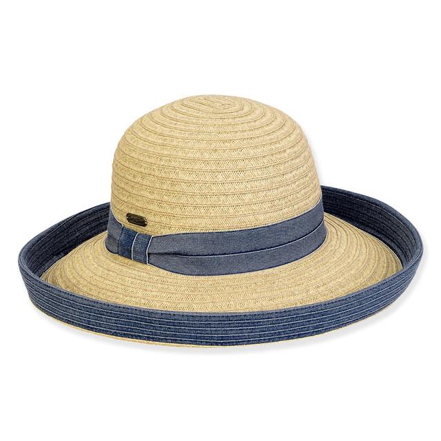 sun n sand Women's Beige Paperbraid Up Brim Brim 3.25