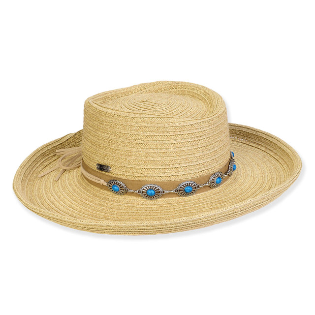 sun n sand Women's Beige Paperbraid Up Brim Gambler Brim 3