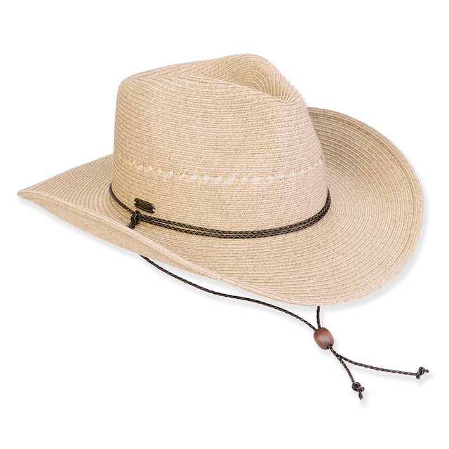 sun n sand Women's Beige Paperbraid Western Brim 3.25