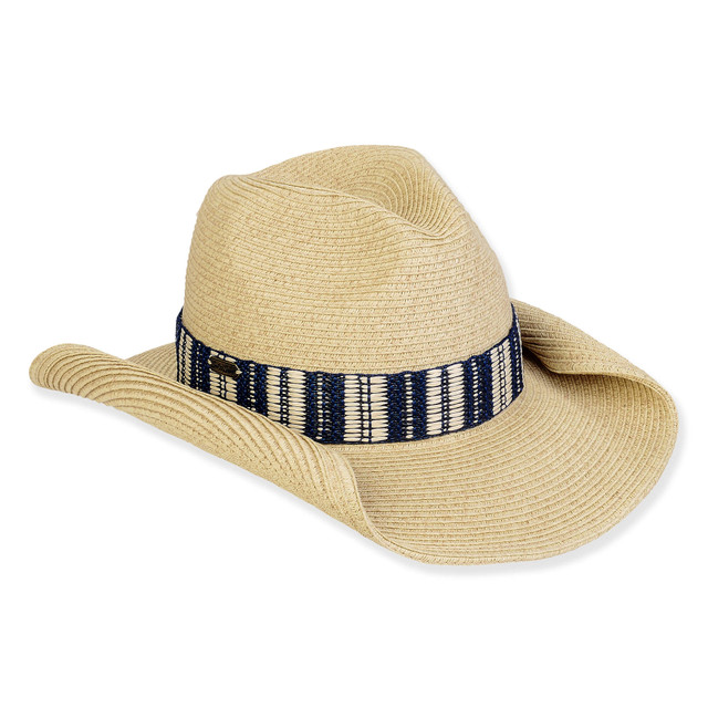sun n sand Women's Beige Paperbraid Western Brim 3.5