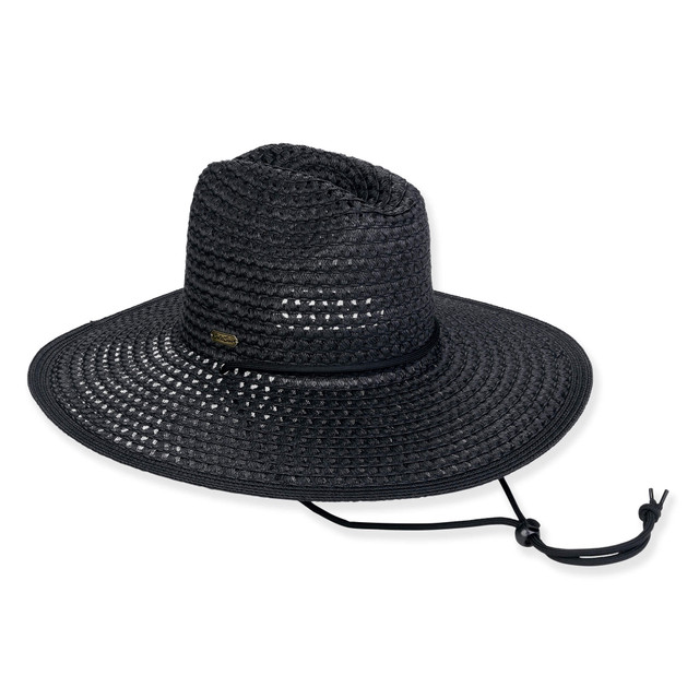 sun n sand Women's Black 65% Paper/35% Polyester Western Brim 4