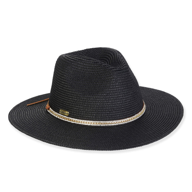 sun n sand Women's Black Paperbraid Safari Brim 3.25