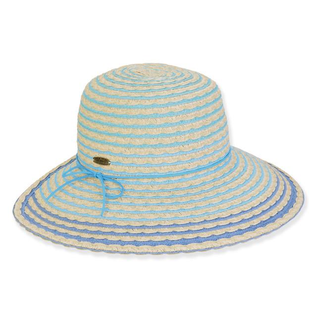 sun n sand Women's Blue Multi Paperbraid Backless Brim 4