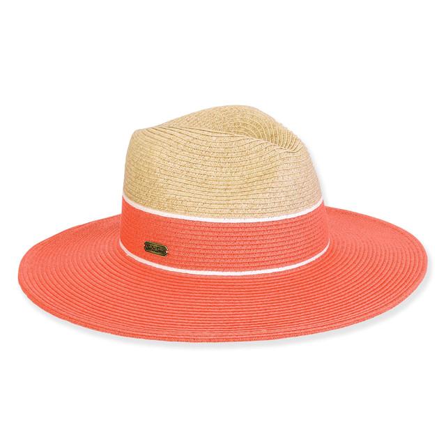 sun n sand Women's Coral Paperbraid Safari Brim 3.5