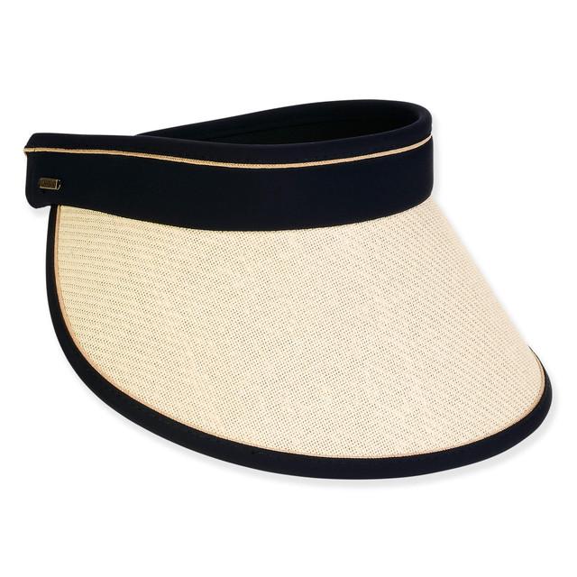 sun n sand Women's Ecru Paper Straw/Chinlon Visor Brim 4.75