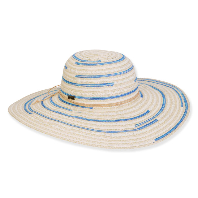 sun n sand Women's Ivory Paper/Poly Braid Floppy Brim 5