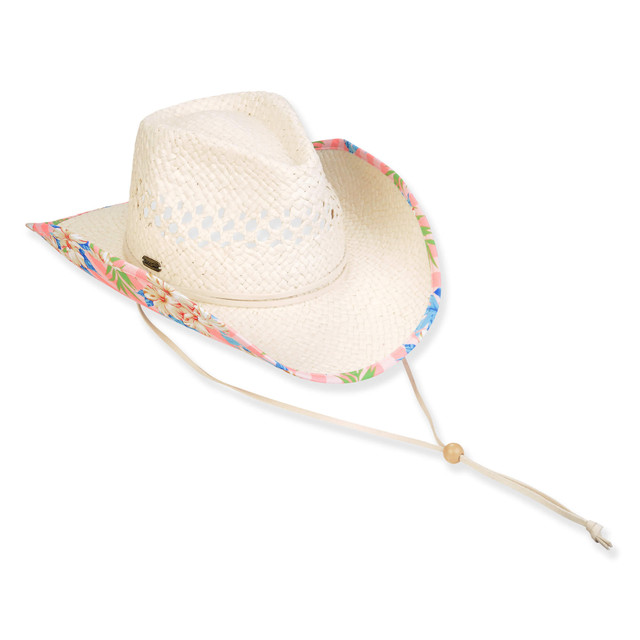 Sun N Sand Women's Ivory Paper Straw Western Brim 3.5