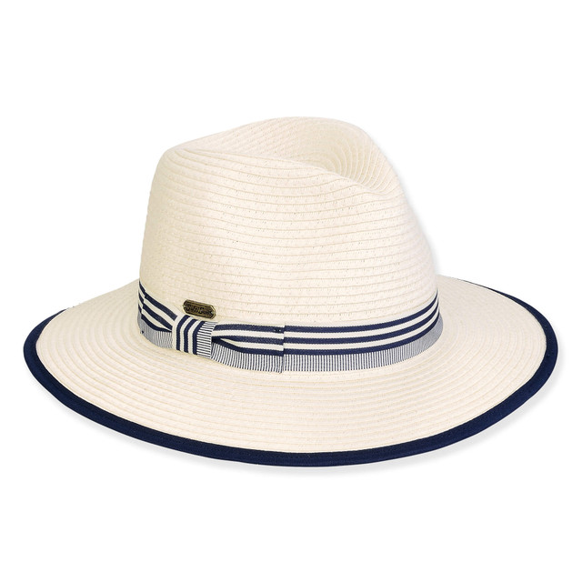 sun n sand Women's Ivory Paperbraid Fedora Brim 2.5