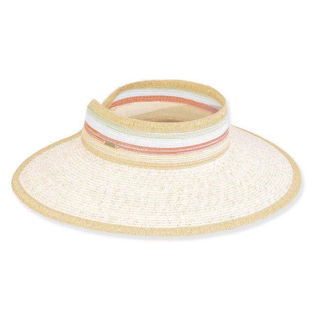 Sun N Sand Women's Ivory Paperbraid/Poly Braid Visor Brim 4