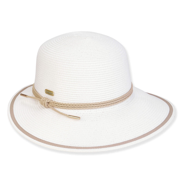 sun n sand Women's Ivory Paperbraid Tapered Brim 3.5