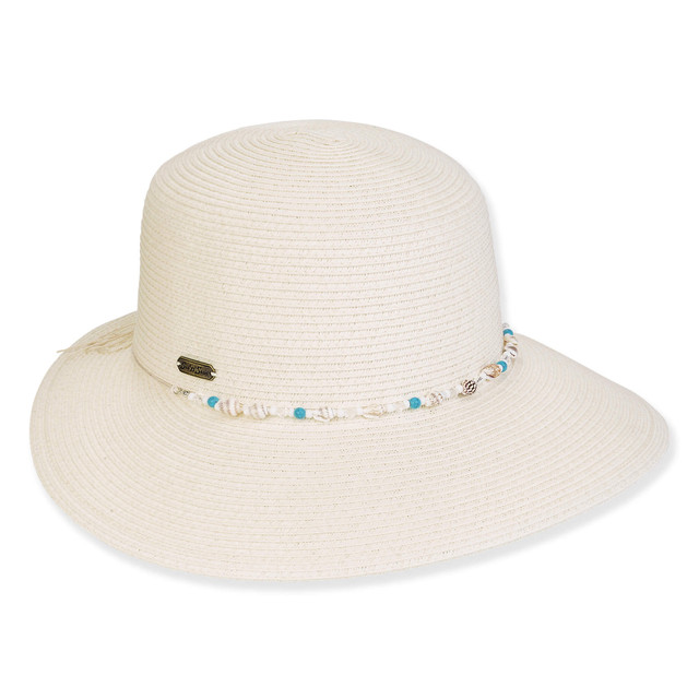 sun n sand Women's Ivory Paperbraid Tapered Brim 3.5