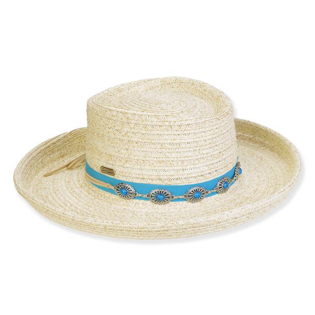 sun n sand Women's Ivory Paperbraid Up Brim Gambler Brim 3