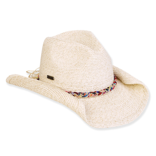 sun n sand Women's Ivory Paperbraid Western Brim 3.5