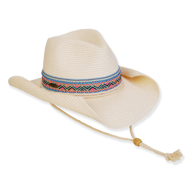sun n sand Women's Ivory Paperbraid Western Brim 3.5