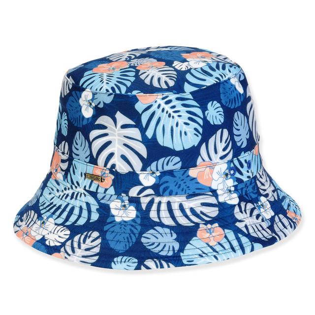sun n sand Women's Leaves Poly Cotton Bucket Brim 2.5