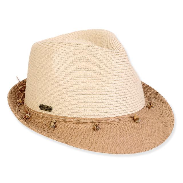 sun n sand Women's Neutral Paperbraid Fedora Brim 2