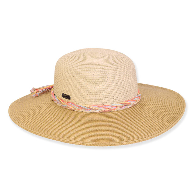 sun n sand Women's Neutral Paperbraid Floppy Brim 4