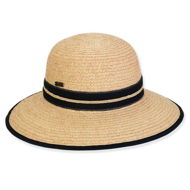 sun n sand Women's Neutral Raffia Backless Brim 3.5