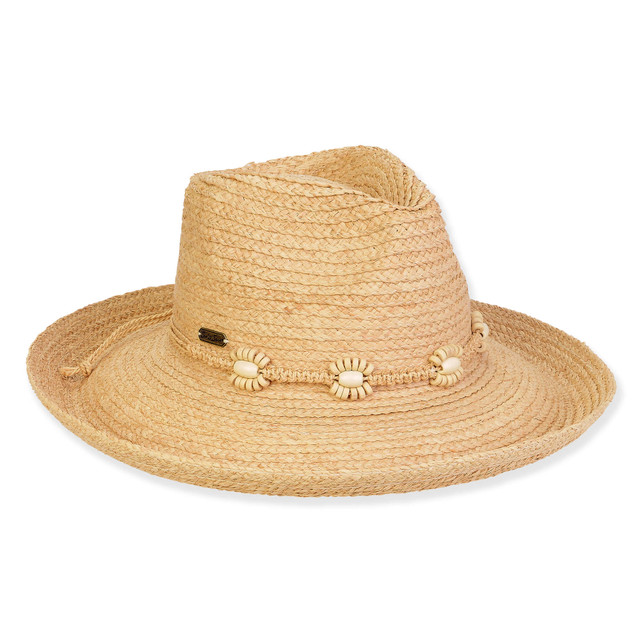 sun n sand Women's Neutral Raffia Upbrim Safari Brim 4