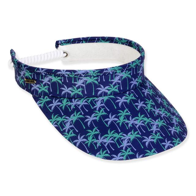 sun n sand Women's Palm Tree Polyester Visor Brim 3.5