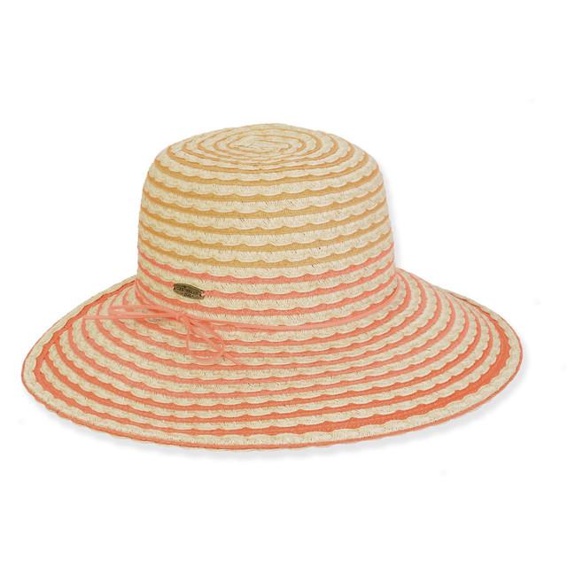 sun n sand Women's Pink Multi Paperbraid Backless Brim 4