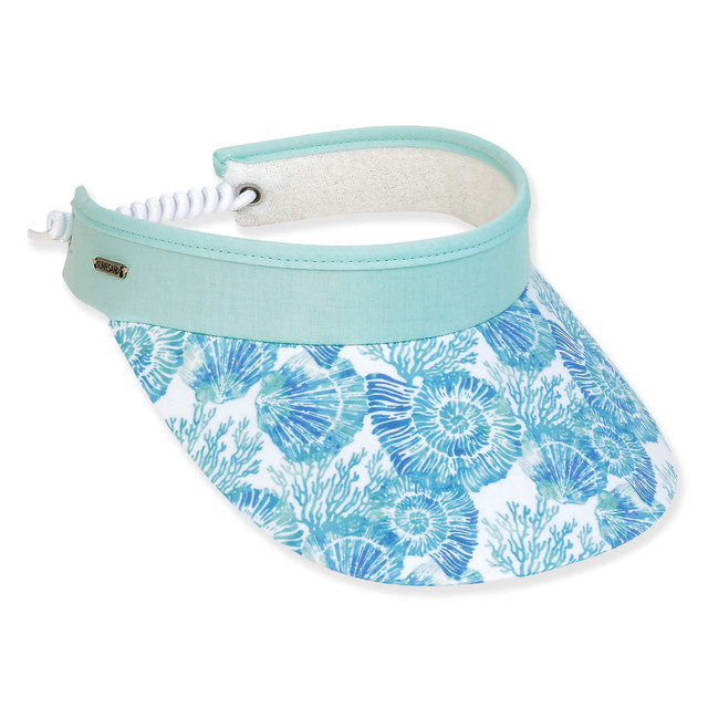 sun n sand Women's Sea Shell Polyester Visor Brim 3.5