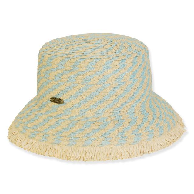 sun n sand Women's Sky Blue Paperbraid Bucket Brim 3