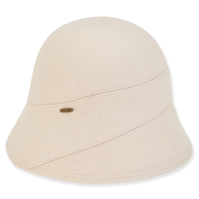 sun n sand Women's Soft Wool Cloche Self Trim | AD1449