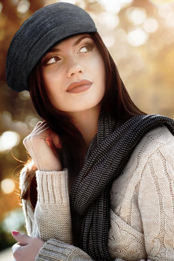 Sun N Sand Women's Soft Wool Newsboy Self Color Brim | AD1538