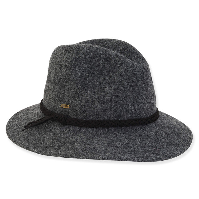 sun n sand Women's Soft Wool Safari Faux Suede Trim | AD1456