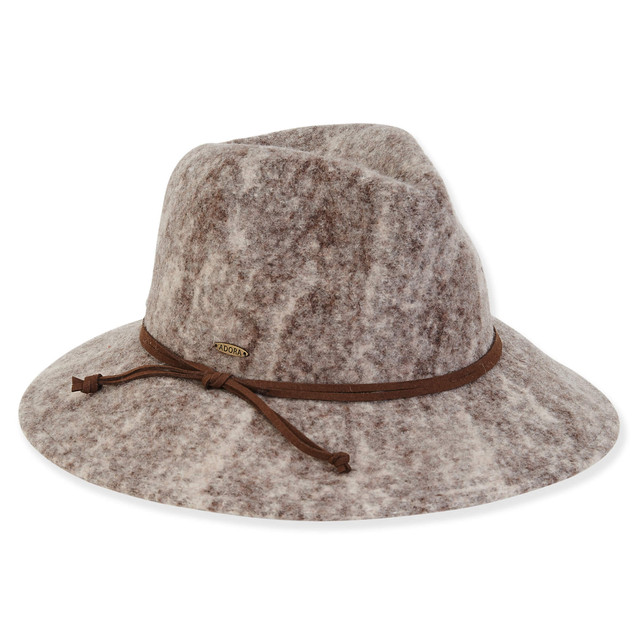 sun n sand Women's Soft Wool Safari Faux Suede Trim | AD1460