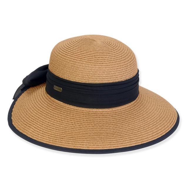 sun n sand Women's Tan Paperbraid Backless Brim 3.5