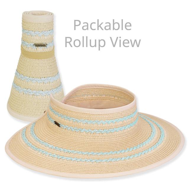sun n sand Women's Turquoise Paperbraid Visor Brim 4