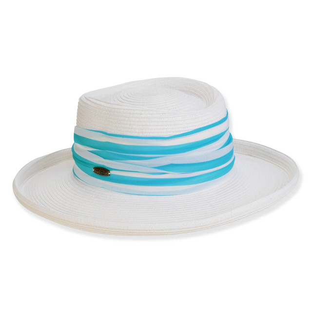 sun n sand Women's White Paperbraid Gambler Brim 3.2