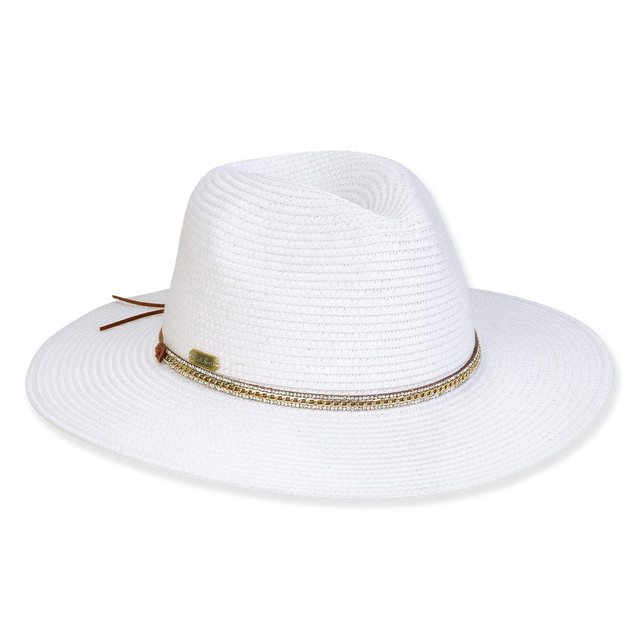 sun n sand Women's White Paperbraid Safari Brim 3.25