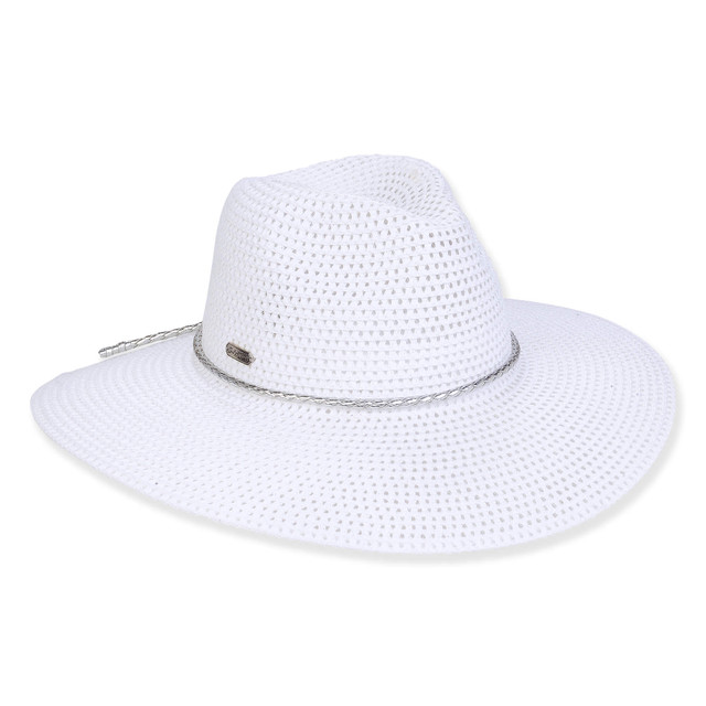 sun n sand Women's White Paperbraid Safari Brim 3.75