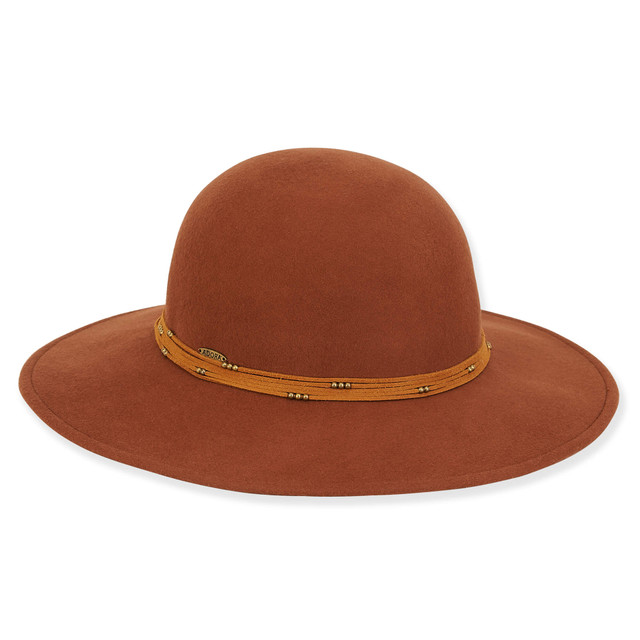 sun n sand Women's Wool Felt Floppy Faux Suede Metal Bead Trim | AD1381 sun n sand Women's Wool Felt Floppy Faux Suede Metal Bead Trim | AD1381