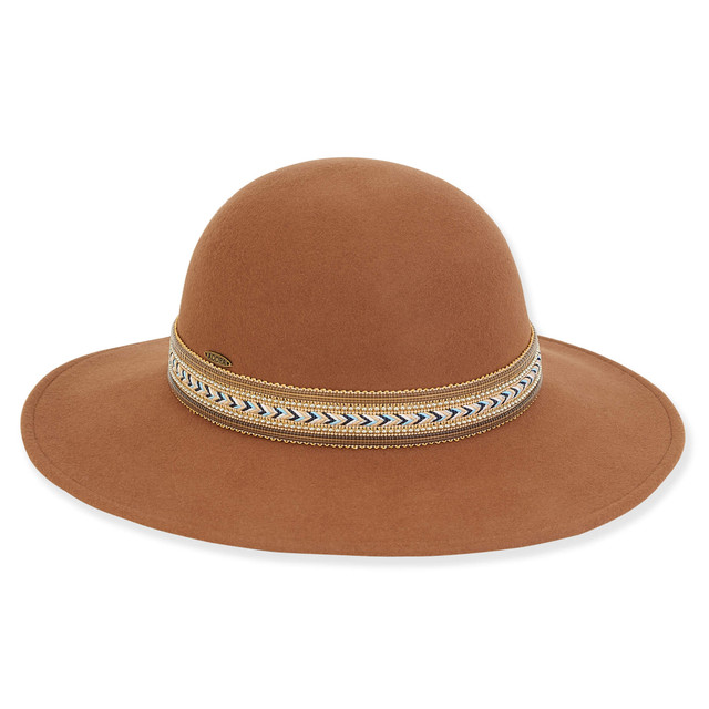 sun n sand Women's Wool Felt Floppy Metallic Beaded Trim | AD1380 sun n sand Women's Wool Felt Floppy Metallic Beaded Trim | AD1380