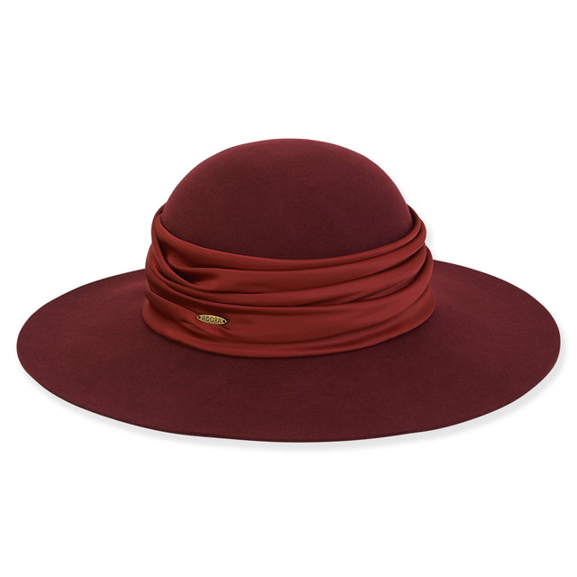 Sun N Sand Women's Wool Felt Floppy Satin Trim | AD1535