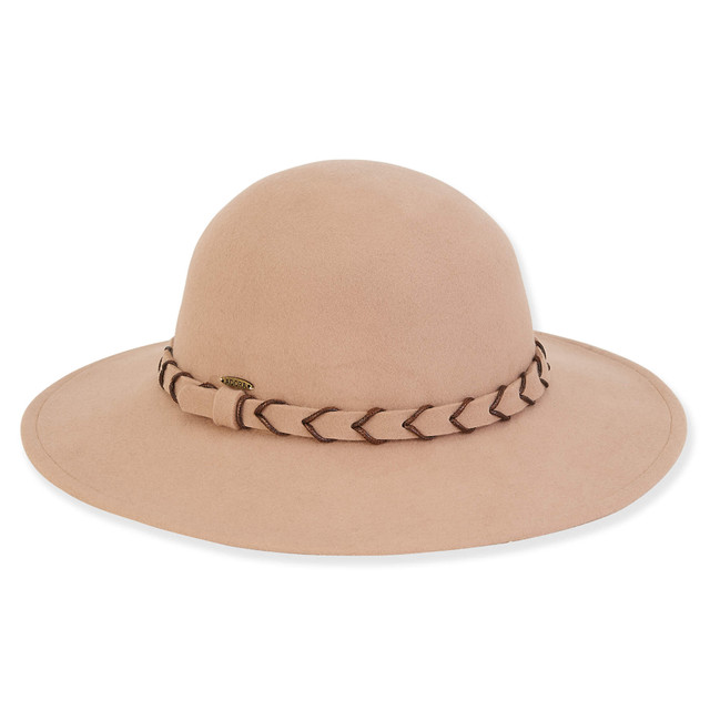 Sun N Sand Women's Wool Felt Floppy Self Wax Cord Trim | AD1383
