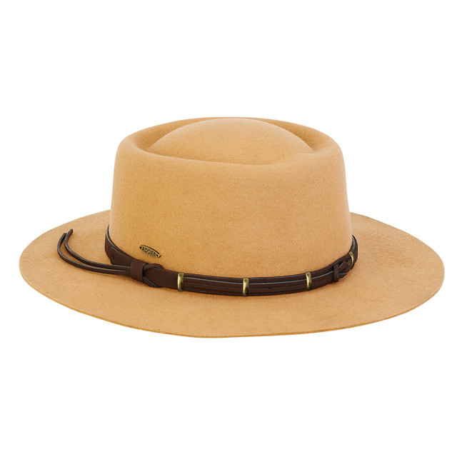 Sun N Sand Women's Wool Felt Gambler Faux Leather Trim | AD1389