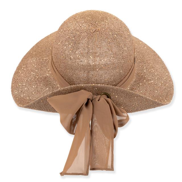 Sun N Sand Womens Upturn Hat | Adjustable | UPF 50+ | Metallic Sequins | Sun N Sand | HH3579