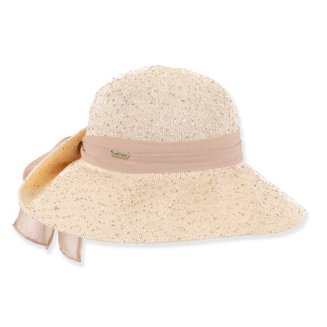 sun n sand Womens Upturn Hat | Adjustable | UPF 50+ | Metallic Sequins | Sun N Sand | HH3579