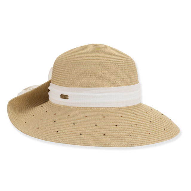Sun N Sand Womens Upturn Hat | Adjustable | UPF 50+ | Rhinestones | Sun N Sand | HH3480